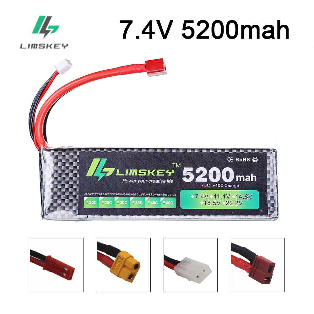 Hobby Rc Quadcopters - Limskey batterie d'alimentation 7.4V 5200mAh batterie