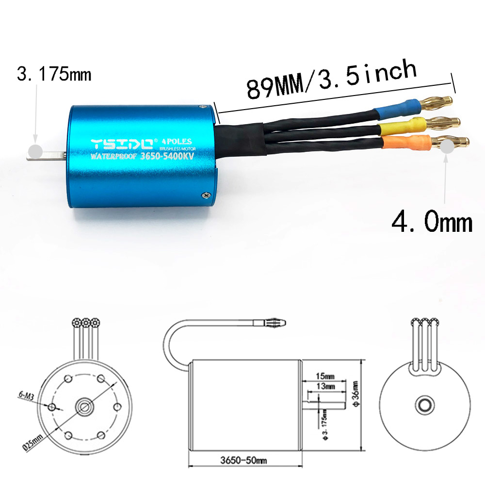 YSIDO 3650 3600KV 5400KV 9500K - Brushless Motor 3650 avis et prix