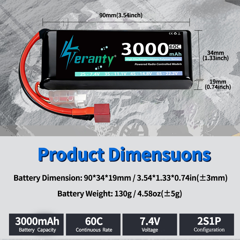 Batterie Lipo TERANTY 2S 3000m - Rc Hobby Model avis et prix