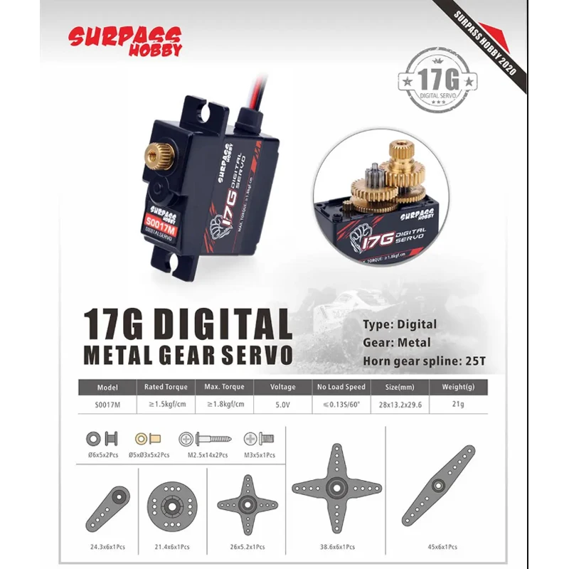 SURPASS Hobby S0017M 17g Servo - Hobby Quality Rc Cars avis et prix