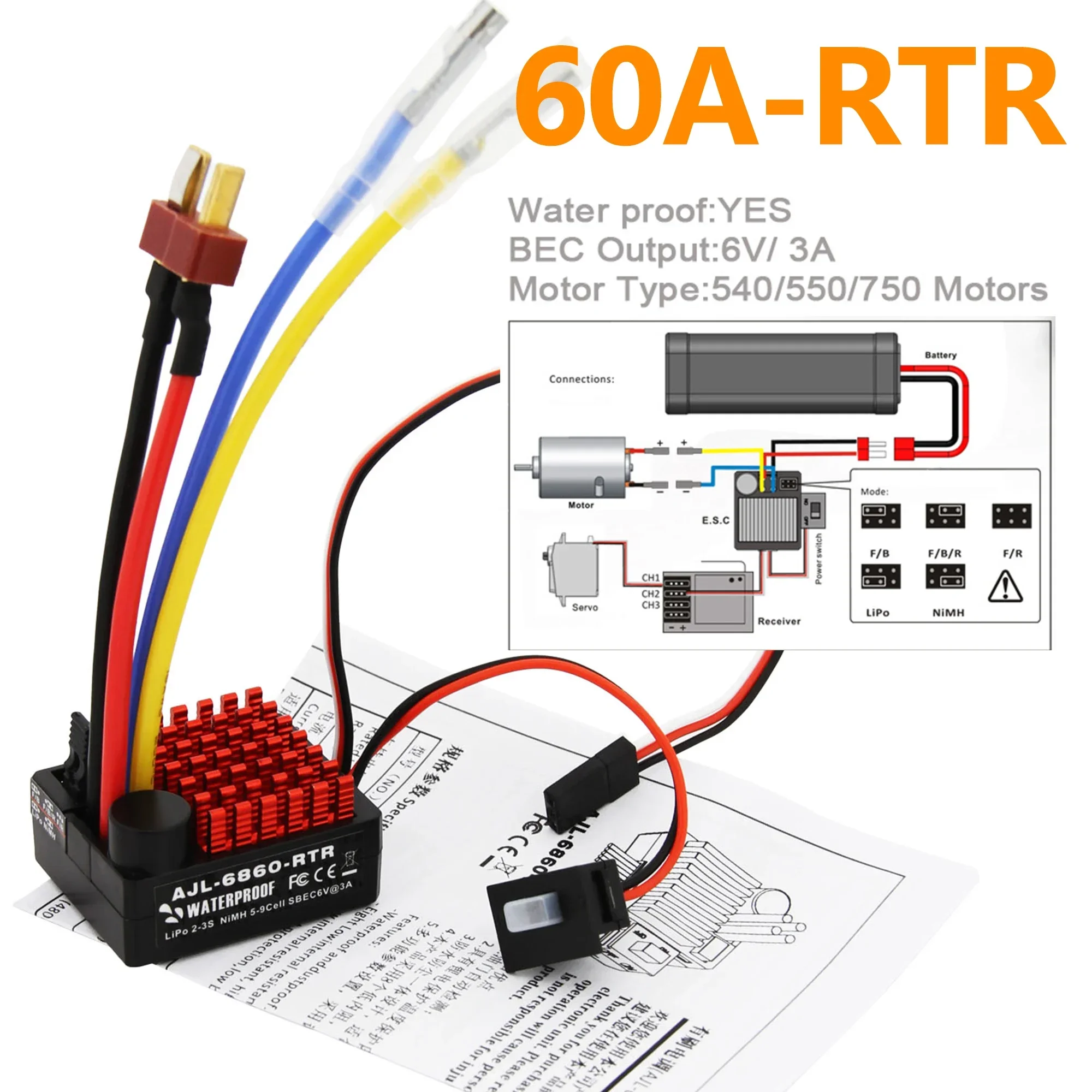 60A étanche brossé ESC RTR 106 - Esc Waterproof 60A avis et prix