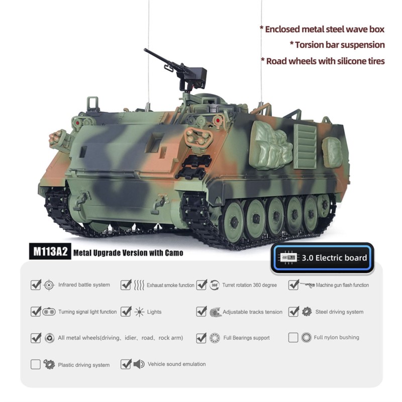Tank RC 1/16 M2412-C M113A2 AP - Rc Hobby Tank avis et prix