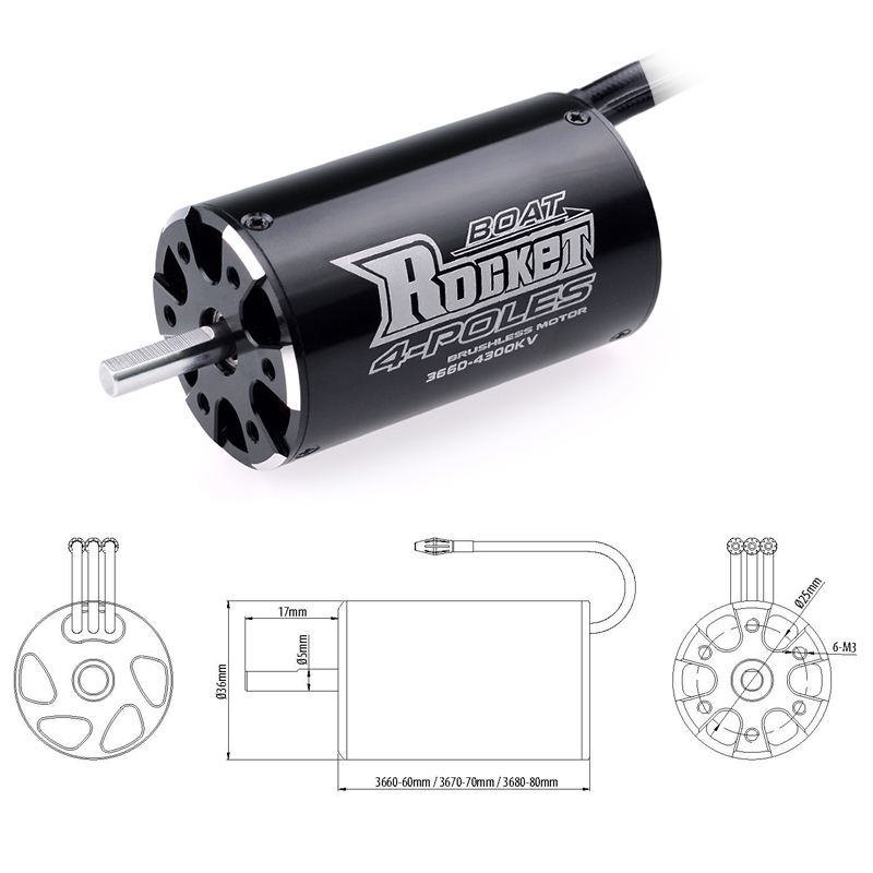 Rockt 3660 3670 3680 3250KV 26 - Brushless Motor 3650 avis et prix
